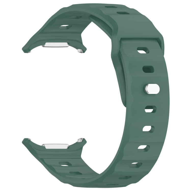 For Samsung Galaxy Watch Ultra 47mm Solid Color Reverse Buckle Silicone Watch Band(Dark Green) by bashfashion