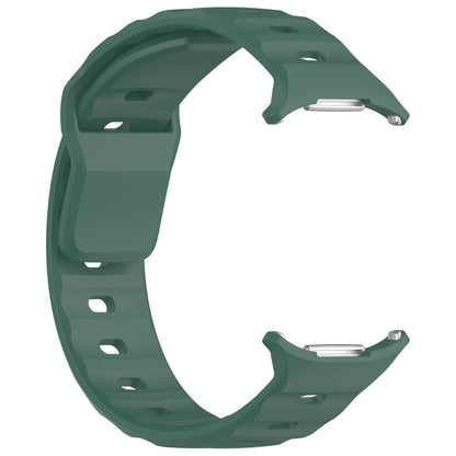 For Samsung Galaxy Watch Ultra 47mm Solid Color Reverse Buckle Silicone Watch Band(Dark Green) by bashfashion