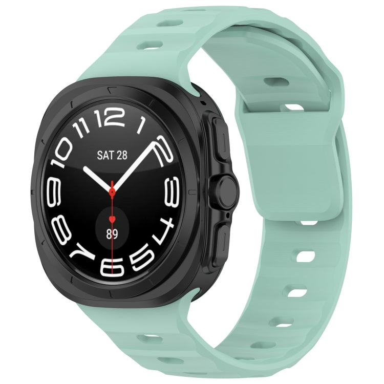 For Samsung Galaxy Watch Ultra 47mm Solid Color Reverse Buckle Silicone Watch Band(Cyan) by bashfashion