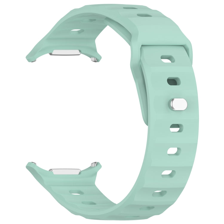 For Samsung Galaxy Watch Ultra 47mm Solid Color Reverse Buckle Silicone Watch Band(Cyan) by bashfashion