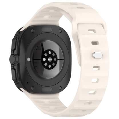 For Samsung Galaxy Watch Ultra 47mm Solid Color Reverse Buckle Silicone Watch Band(Starlight) by bashfashion