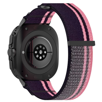 For Samsung Galaxy Watch Ultra 47mm Hook and Loop Fastener Loop Nylon Watch Band(Pink+Purple) by bashfashion