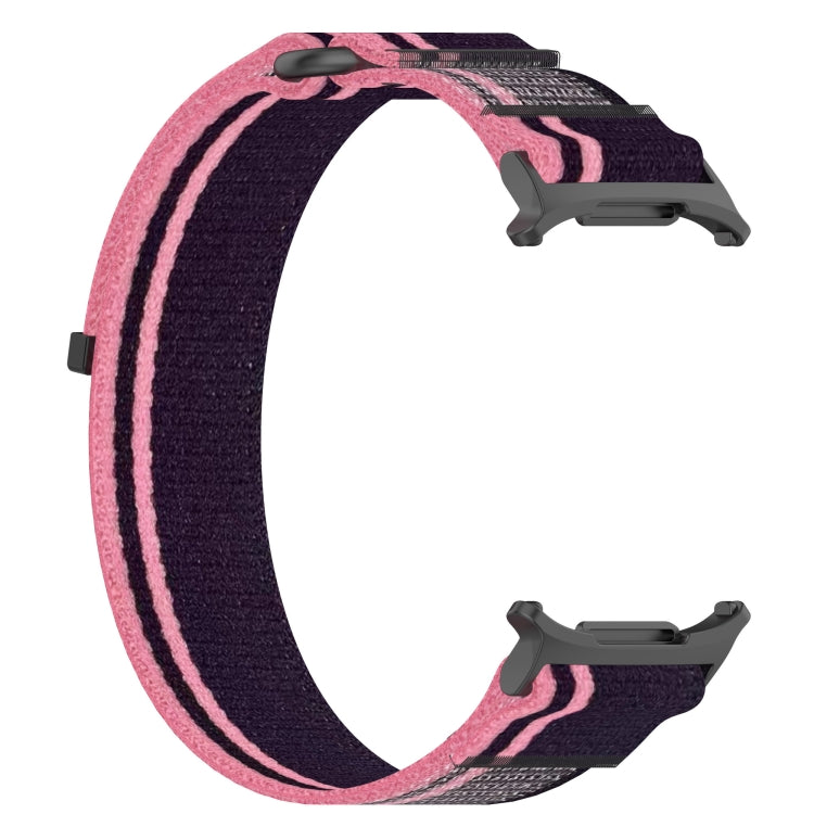 For Samsung Galaxy Watch Ultra 47mm Hook and Loop Fastener Loop Nylon Watch Band(Pink+Purple) by bashfashion