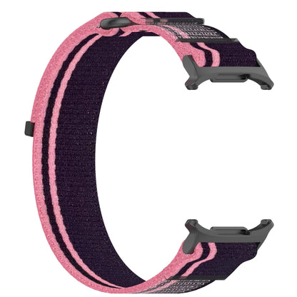 For Samsung Galaxy Watch Ultra 47mm Hook and Loop Fastener Loop Nylon Watch Band(Pink+Purple) by bashfashion