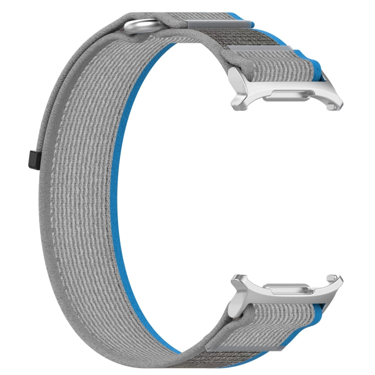 For Samsung Galaxy Watch Ultra 47mm Hook and Loop Fastener Loop Nylon Watch Band(Blue+Gray) by bashfashion