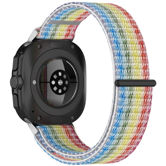 For Samsung Galaxy Watch Ultra 47mm Loop Nylon Hook and Loop Fastener Watch Band(Rainbow) by bashfashion
