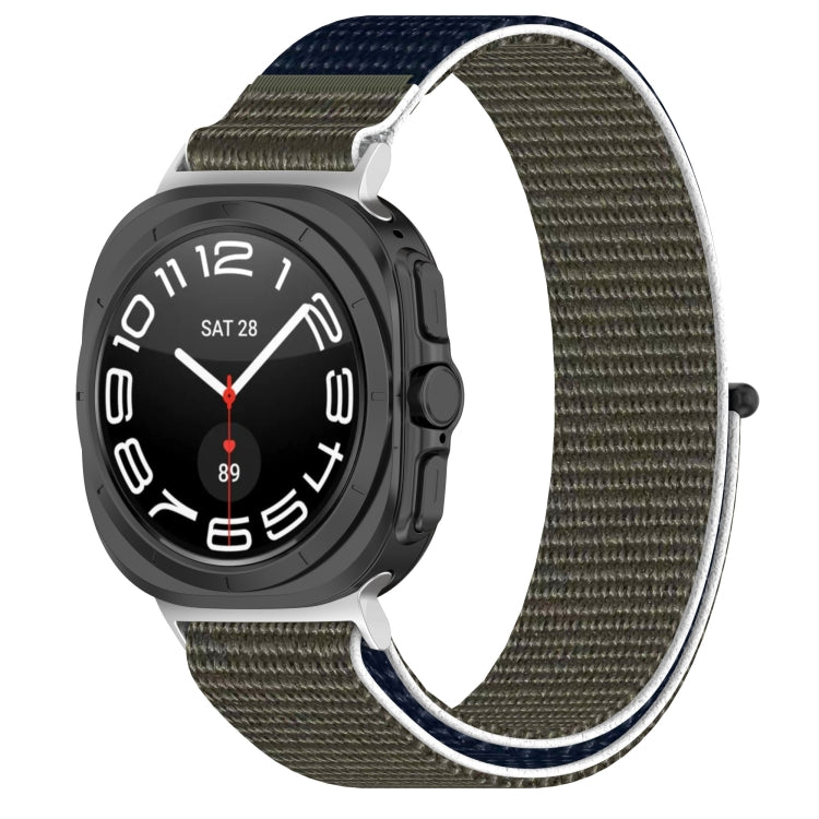 For Samsung Galaxy Watch Ultra 47mm Loop Nylon Hook and Loop Fastener Watch Band(Gray Blue) by bashfashion