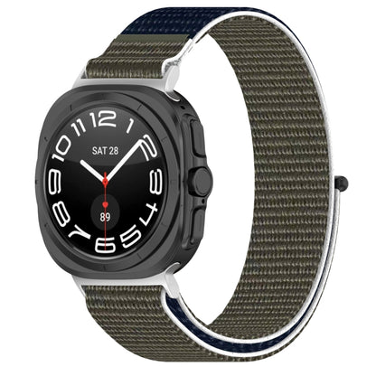 For Samsung Galaxy Watch Ultra 47mm Loop Nylon Hook and Loop Fastener Watch Band(Gray Blue) by bashfashion