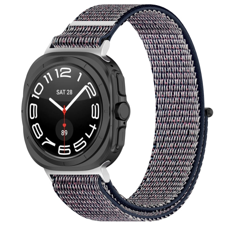 For Samsung Galaxy Watch Ultra 47mm Loop Nylon Hook and Loop Fastener Watch Band(Dark Blue) by bashfashion