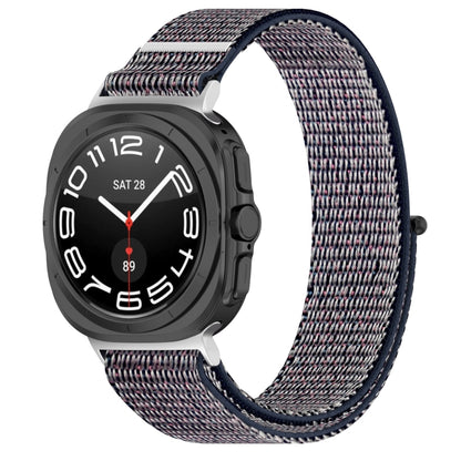 For Samsung Galaxy Watch Ultra 47mm Loop Nylon Hook and Loop Fastener Watch Band(Dark Blue) by bashfashion