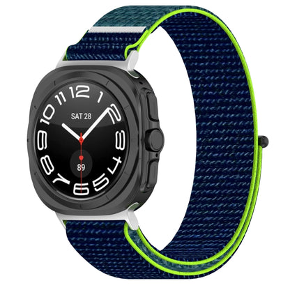 For Samsung Galaxy Watch Ultra 47mm Loop Nylon Hook and Loop Fastener Watch Band(Lime) by bashfashion