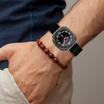 For Samsung Galaxy Watch Ultra 47mm Loop Nylon Hook and Loop Fastener Watch Band(Lime) by bashfashion