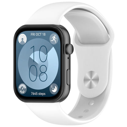 For Huawei Watch Fit3 Solid Color Reverse Buckle Silicone Watch Band(White) by bashfashion