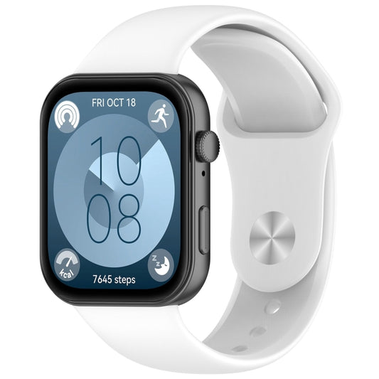 For Huawei Watch Fit3 Solid Color Reverse Buckle Silicone Watch Band(White) by bashfashion