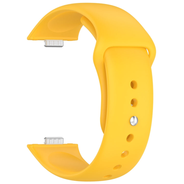 For Huawei Watch Fit3 Solid Color Reverse Buckle Silicone Watch Band(Yellow) by bashfashion