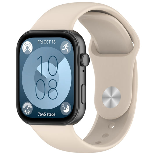 For Huawei Watch Fit3 Solid Color Reverse Buckle Silicone Watch Band(Ivory White) by bashfashion