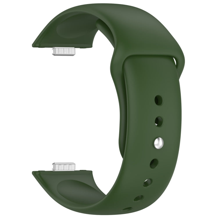For Huawei Watch Fit3 Solid Color Reverse Buckle Silicone Watch Band(Army Green) by bashfashion