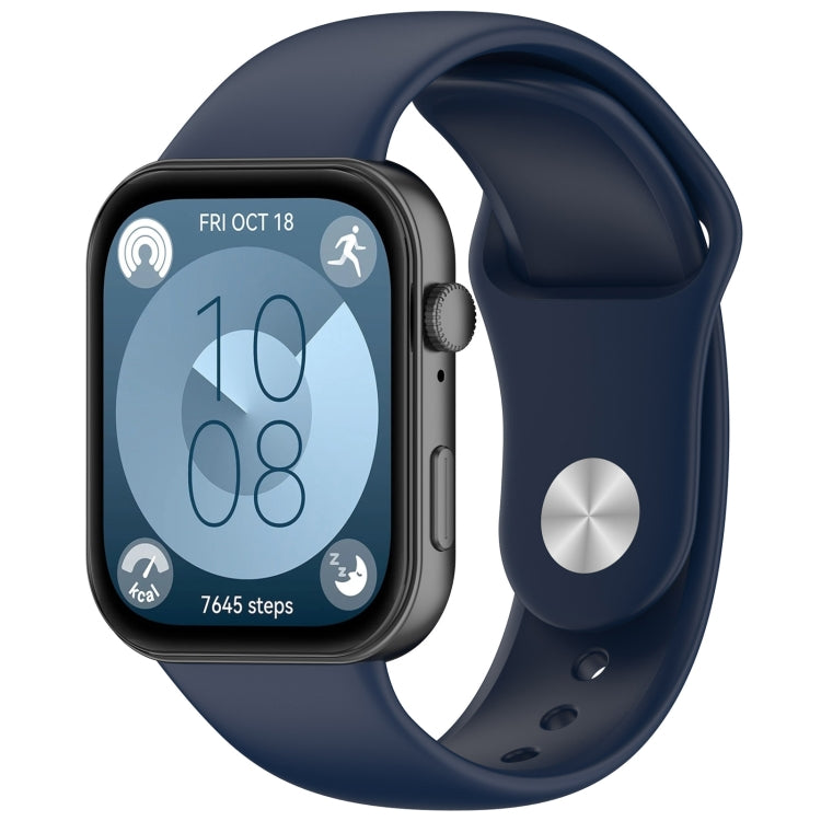 For Huawei Watch Fit3 Solid Color Reverse Buckle Silicone Watch Band(Midnight Blue) by bashfashion