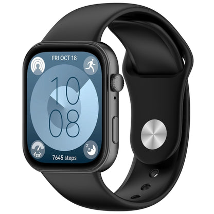 For Huawei Watch Fit3 Solid Color Reverse Buckle Silicone Watch Band(Black) by bashfashion