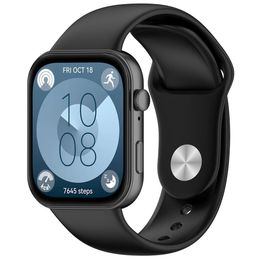 For Huawei Watch Fit3 Solid Color Reverse Buckle Silicone Watch Band(Black) by bashfashion