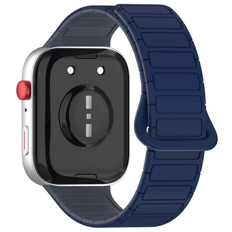 For Huawei Watch Fit3 Color Buckle Two Color Magnetic Silicone Watch Band(Midnight Blue Gray) by bashfashion