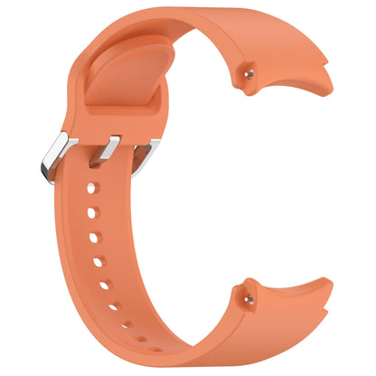 For Samsung Galaxy Watch7 40 / 44mm Solid Color Silver Buckle Quick Release Silicone Watch Band(Orange) by bashfashion