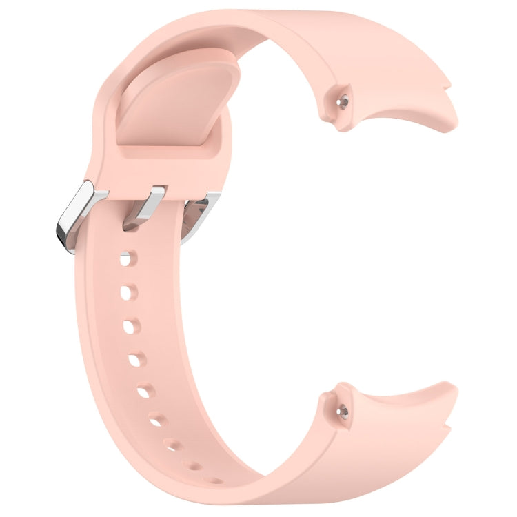 For Samsung Galaxy Watch7 40 / 44mm Solid Color Silver Buckle Quick Release Silicone Watch Band(Light Pink) by bashfashion