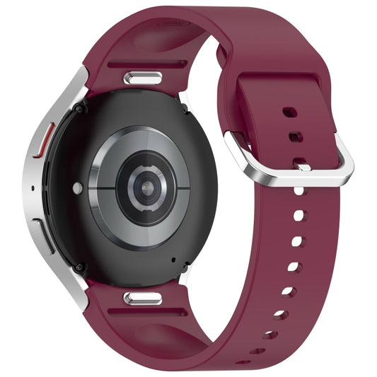 For Samsung Galaxy Watch FE 40mm Solid Color Silver Buckle Quick Release Silicone Watch Band(Wine Red) by bashfashion