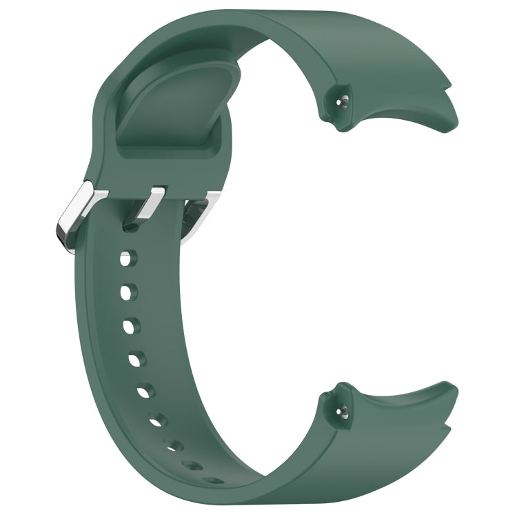 For Samsung Galaxy Watch FE 40mm Solid Color Silver Buckle Quick Release Silicone Watch Band(Dark Green) by bashfashion