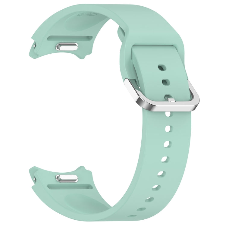 For Samsung Galaxy Watch FE 40mm Solid Color Silver Buckle Quick Release Silicone Watch Band(Light Green) by bashfashion