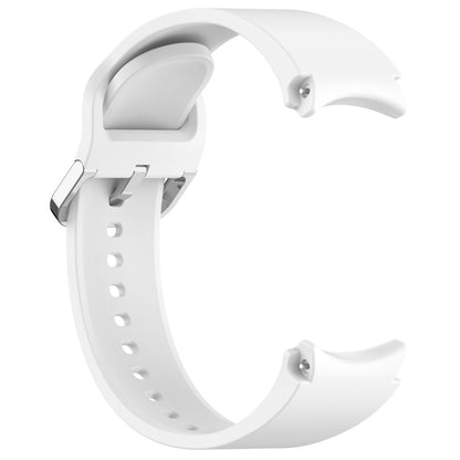 For Samsung Galaxy Watch FE 40mm Solid Color Silver Buckle Quick Release Silicone Watch Band(White) by bashfashion