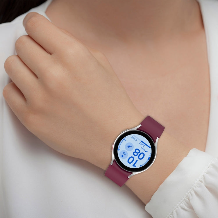 For Samsung Galaxy Watch7 40 / 44mm Solid Color Silver Buckle Quick Release Silicone Watch Band(Starlight) by bashfashion