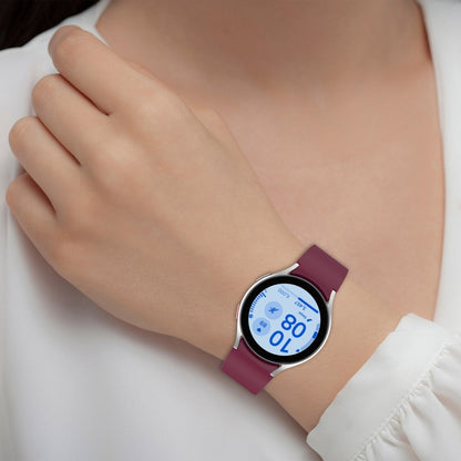 For Samsung Galaxy Watch7 40 / 44mm Solid Color Silver Buckle Quick Release Silicone Watch Band(Light Pink) by bashfashion