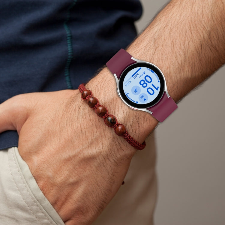 For Samsung Galaxy Watch7 40 / 44mm Solid Color Silver Buckle Quick Release Silicone Watch Band(Black) by bashfashion