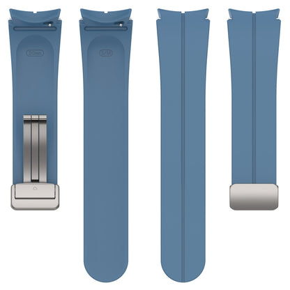 For Samsung Galaxy Watch FE 40mm Magnetic Folding Silver Buckle Silicone Watch Band(Blue) by bashfashion