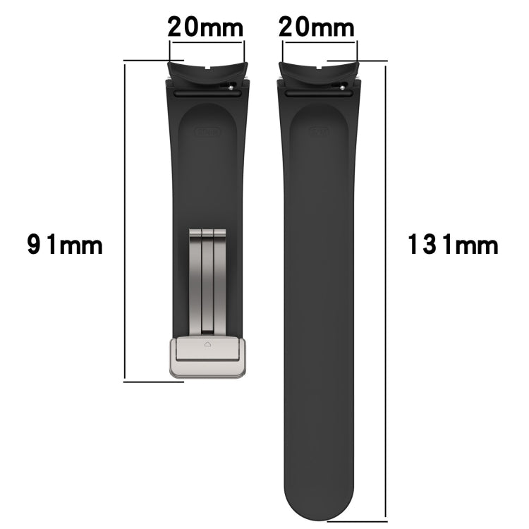 For Samsung Galaxy Watch FE 40mm Magnetic Folding Silver Buckle Silicone Watch Band(Red) by bashfashion