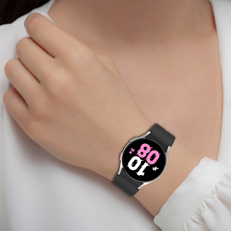 For Samsung Galaxy Watch FE 40mm Magnetic Folding Silver Buckle Silicone Watch Band(Space Gray) by bashfashion