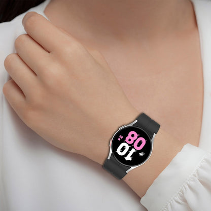 For Samsung Galaxy Watch FE 40mm Magnetic Folding Silver Buckle Silicone Watch Band(Black) by bashfashion