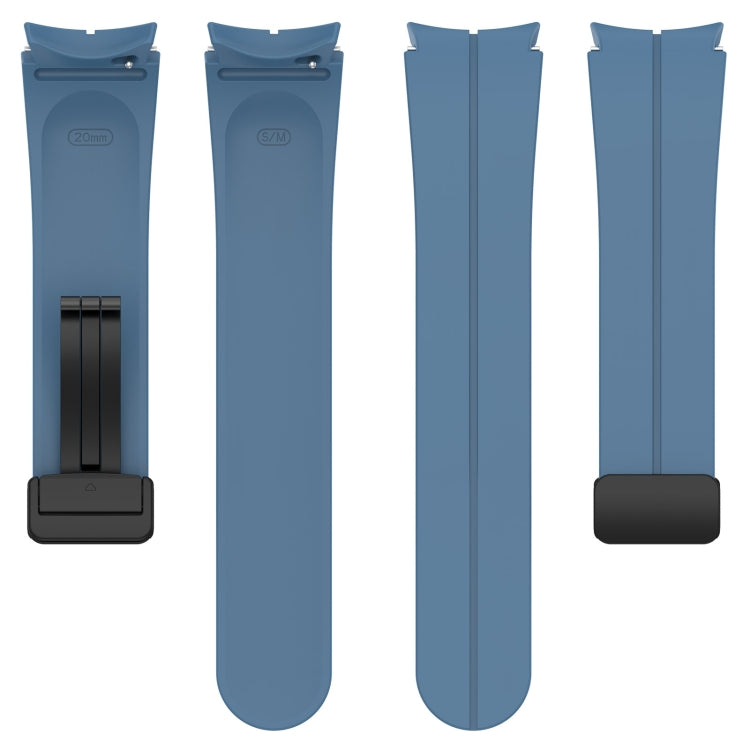 For Samsung Galaxy Watch FE 40mm Magnetic Folding Black Buckle Silicone Watch Band(Blue) by bashfashion