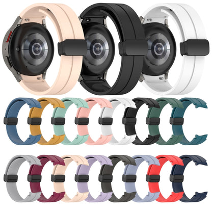 For Samsung Galaxy Watch FE 40mm Magnetic Folding Black Buckle Silicone Watch Band(Blue) by bashfashion