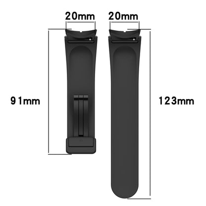 For Samsung Galaxy Watch FE 40mm Magnetic Folding Black Buckle Silicone Watch Band(Blue) by bashfashion