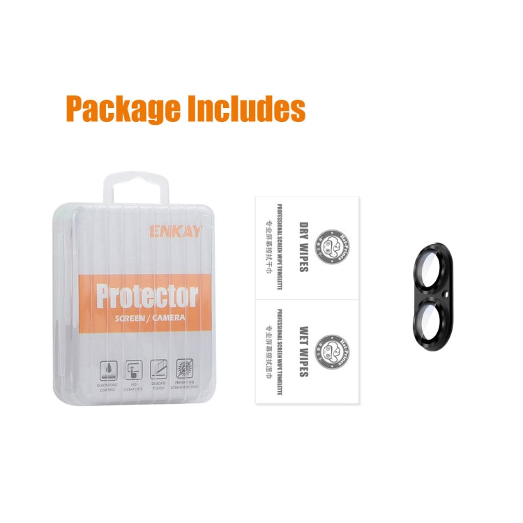 For iPhone 16 / 16 Plus ENKAY Anti-reflection Camera Lens Aluminium Alloy Tempered Glass Film(Light Blue) by ENKAY