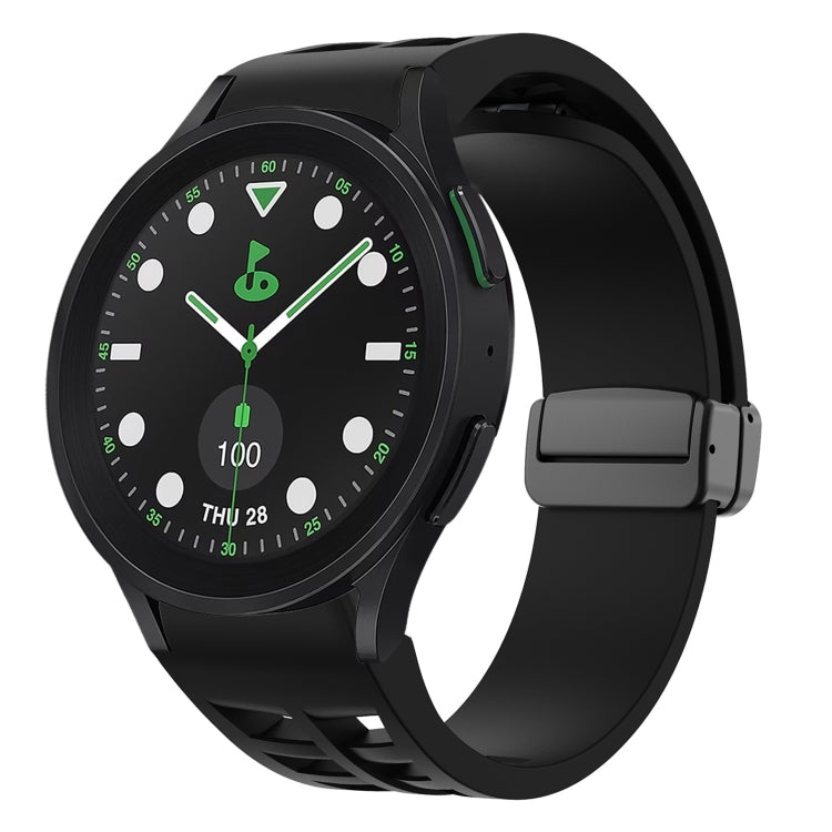 For Sansung Galaxy Watch 5 Pro Golf Edition Richard Magnetic Folding Black Buckle Silicone Watch Band(Black) by bashfashion