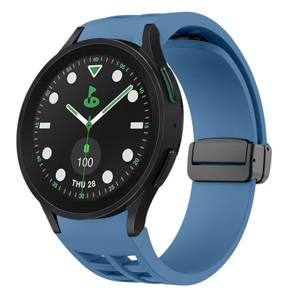 For Sansung Galaxy Watch 5 Pro Golf Edition Richard Magnetic Folding Black Buckle Silicone Watch Band(Blue) by bashfashion