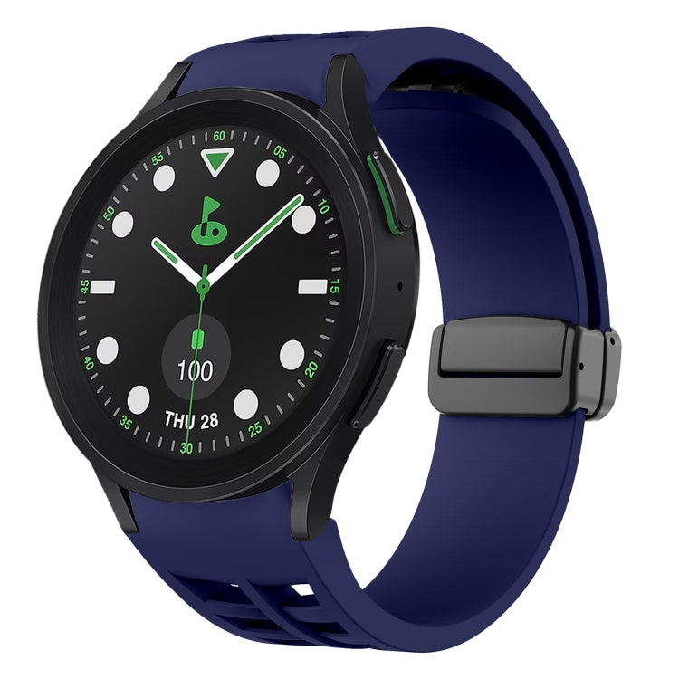 For Sansung Galaxy Watch 5 Pro Golf Edition Richard Magnetic Folding Black Buckle Silicone Watch Band(Midnight Blue) by bashfashion
