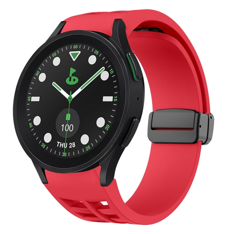 For Sansung Galaxy Watch 5 Pro Golf Edition Richard Magnetic Folding Black Buckle Silicone Watch Band(Red) by bashfashion
