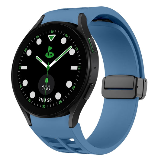 For Samsung Galaxy Watch 5 Golf Edition Richard Magnetic Folding Black Buckle Silicone Watch Band(Blue) by bashfashion