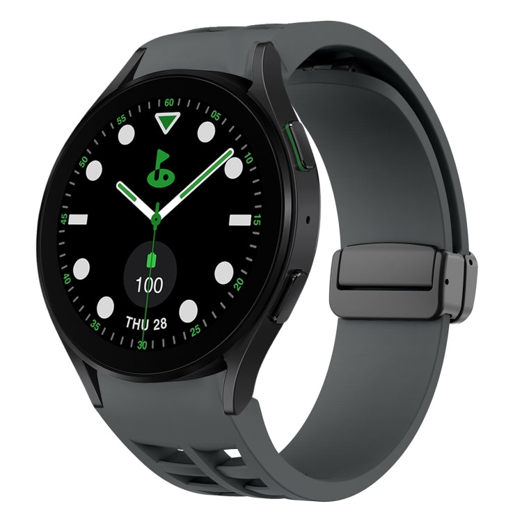 For Samsung Galaxy Watch 5 Golf Edition Richard Magnetic Folding Black Buckle Silicone Watch Band(Space gray) by bashfashion
