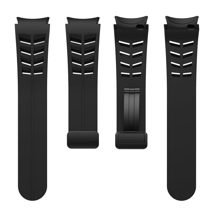 For Sansung Galaxy Watch 5 Pro 45mm Richard Magnetic Folding Black Buckle Silicone Watch Band(Black) by bashfashion