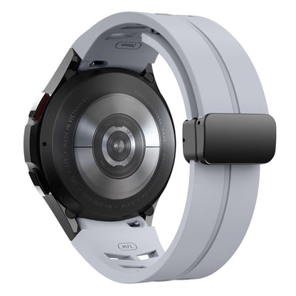 For Sansung Galaxy Watch 5 Pro 45mm Richard Magnetic Folding Black Buckle Silicone Watch Band(Light Gray) by bashfashion